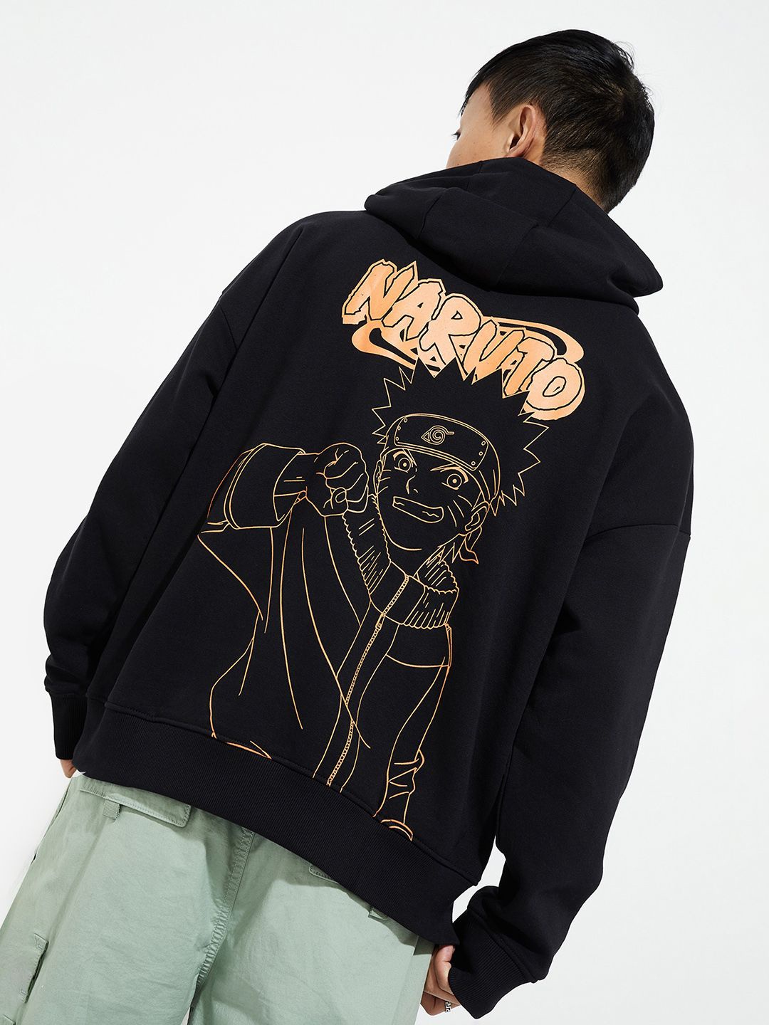 

Max URB_N Men Oversized Naruto Printed Sweatshirt, Black