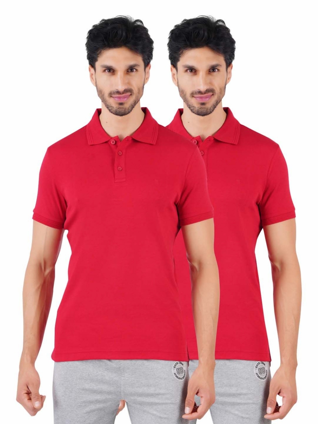 

Ramraj Men 2 Polo Collar Pockets T-shirt, Red