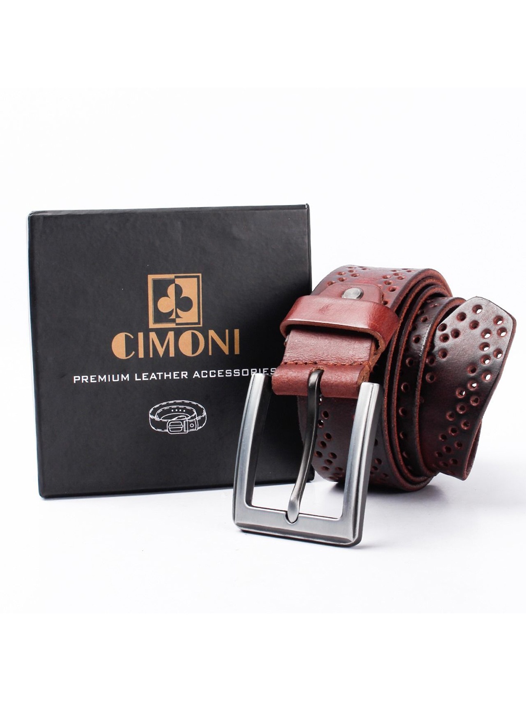 

CIMONI Men Leather Formal Belt, Brown