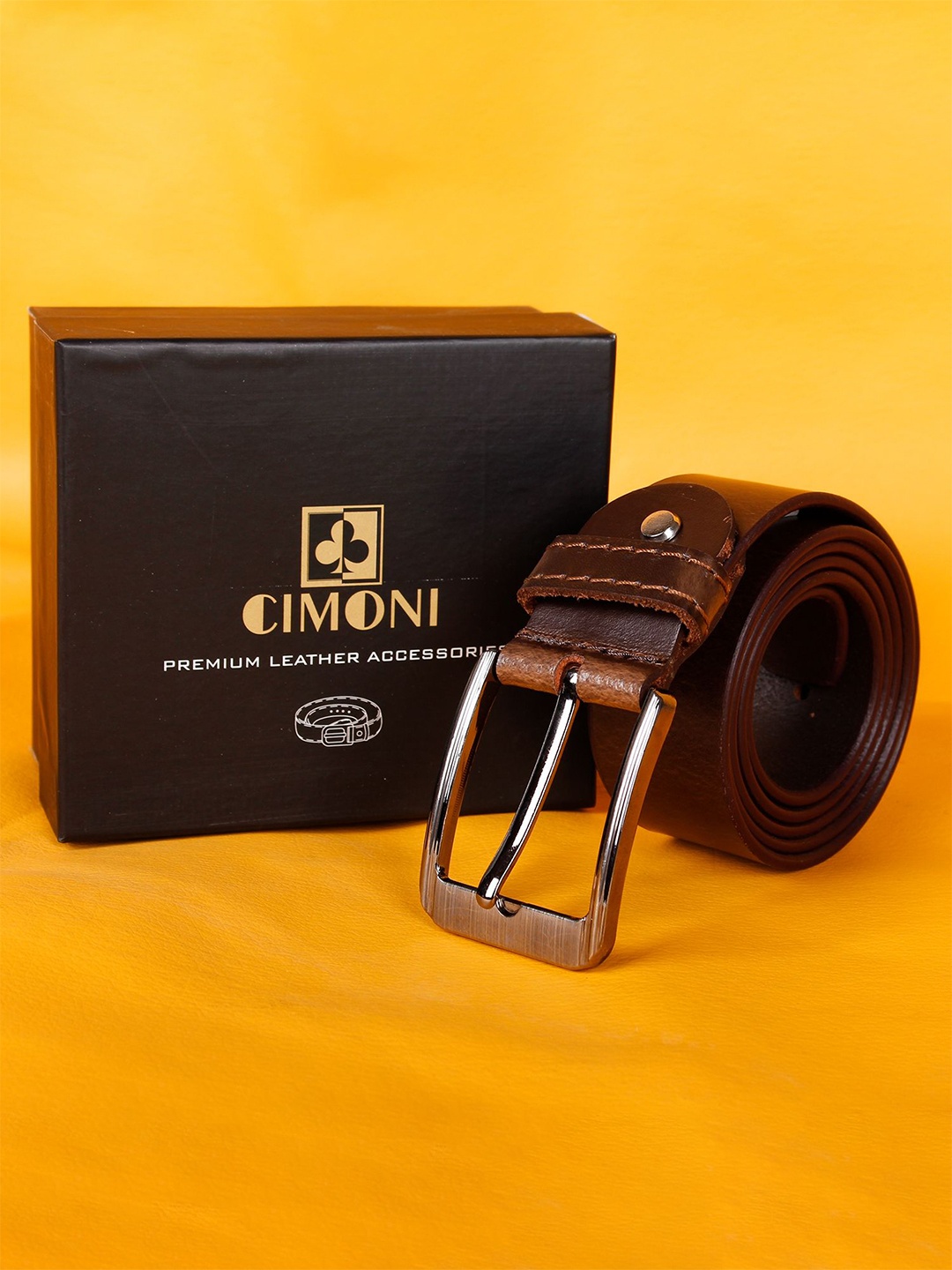

CIMONI Men Leather Formal Belt, Brown
