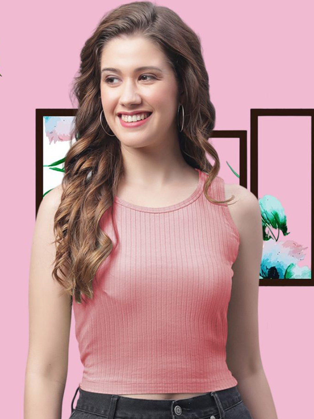

FBAR Women Pack of 2 Sleeveless Crop Top, Pink
