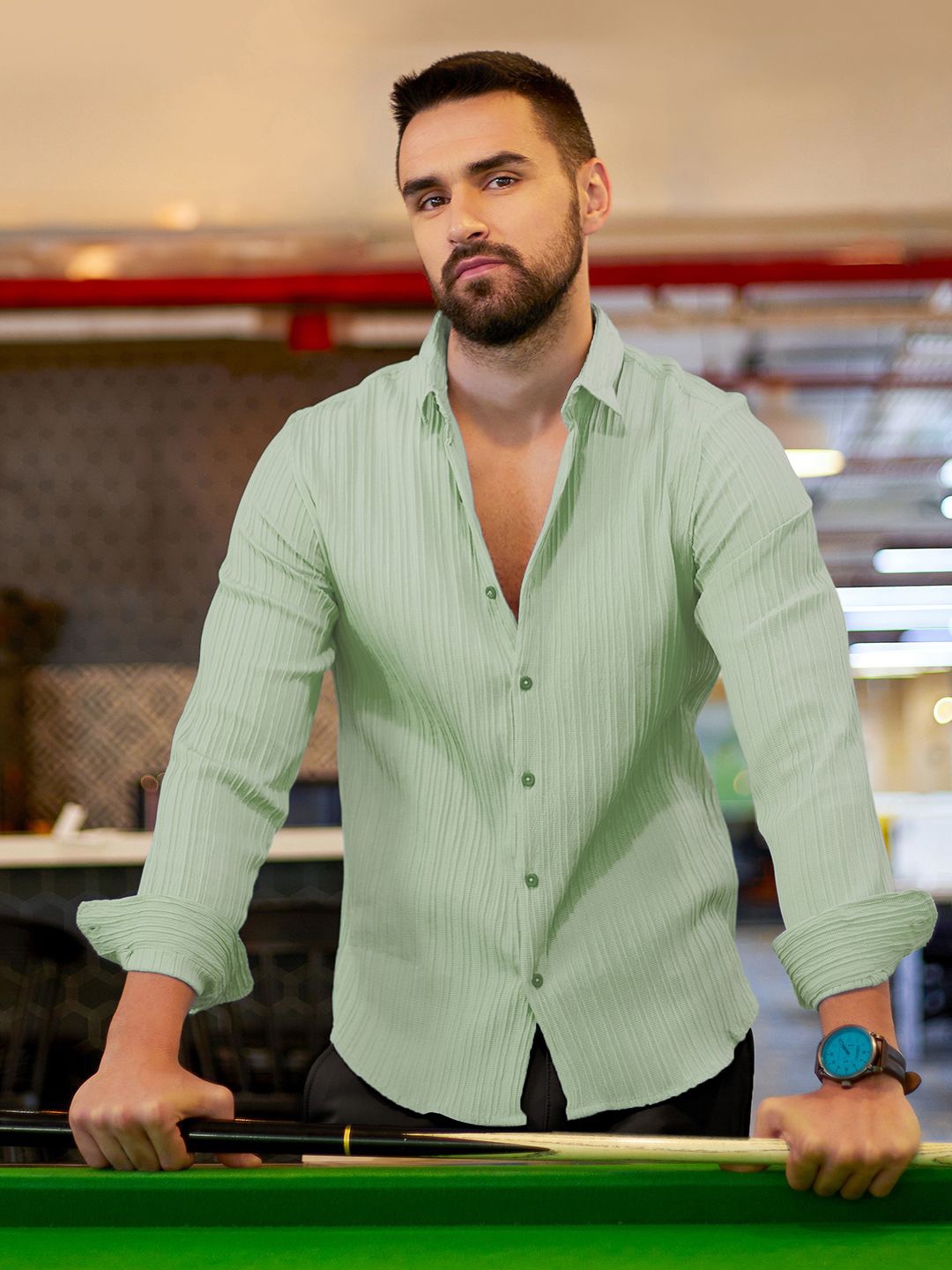 

Campus Sutra Men Comfort Opaque Casual Shirt, Green