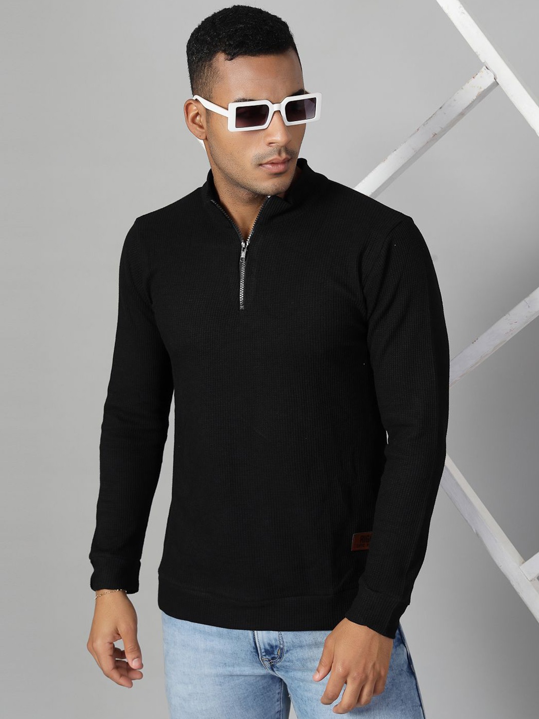

Rigo Men Henley Neck Slim Fit T-shirt, Black