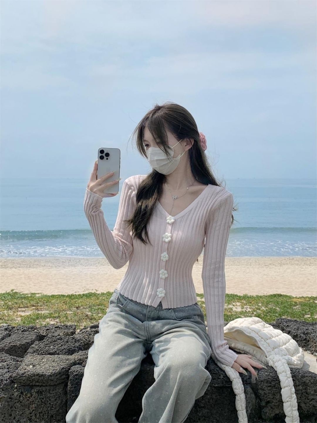 

KPOP Women Extended Sleeves Top, Pink