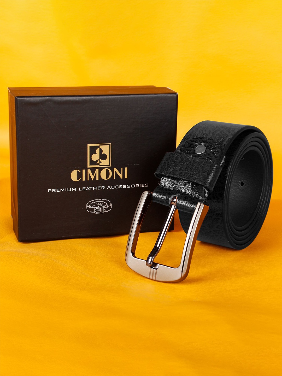 

CIMONI Men Leather Formal Belt, Black