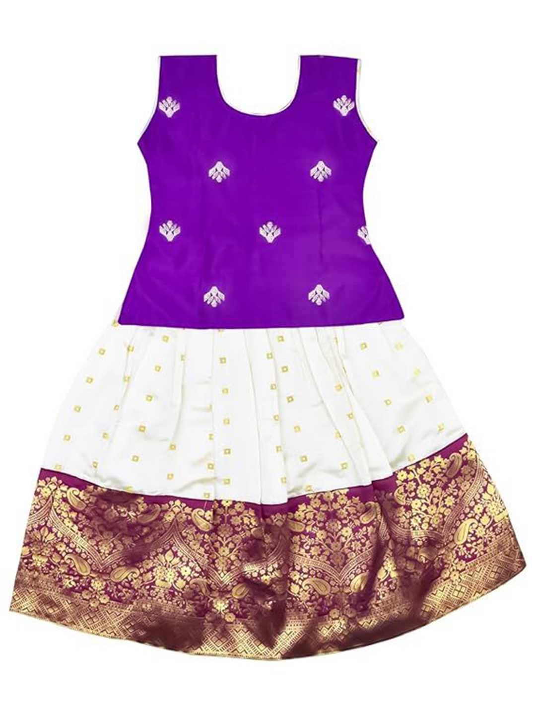 

AMIRTHA FASHION Girls Ready to Wear Lehenga &, Purple