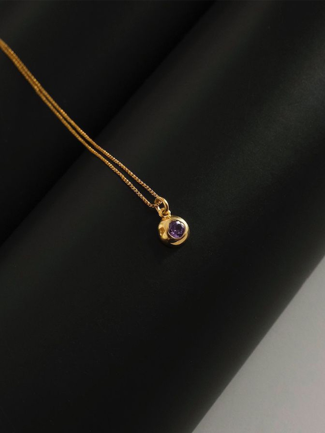 

Anushka Jain Jewellery 925 Sterling Silver Gold Plated CZ Stone Studded Pendant With Chain