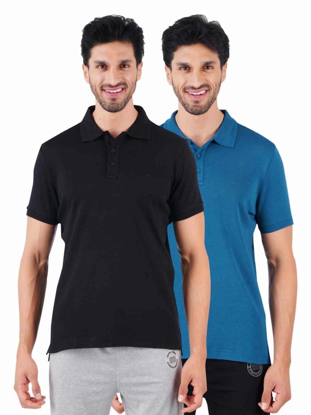 

Ramraj Men 2 Polo Collar Applique T-shirt, Black