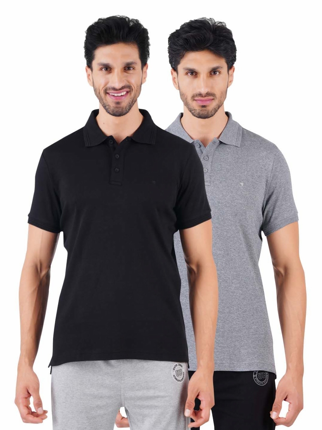 

Ramraj Men 2 Polo Collar Applique T-shirt, Black
