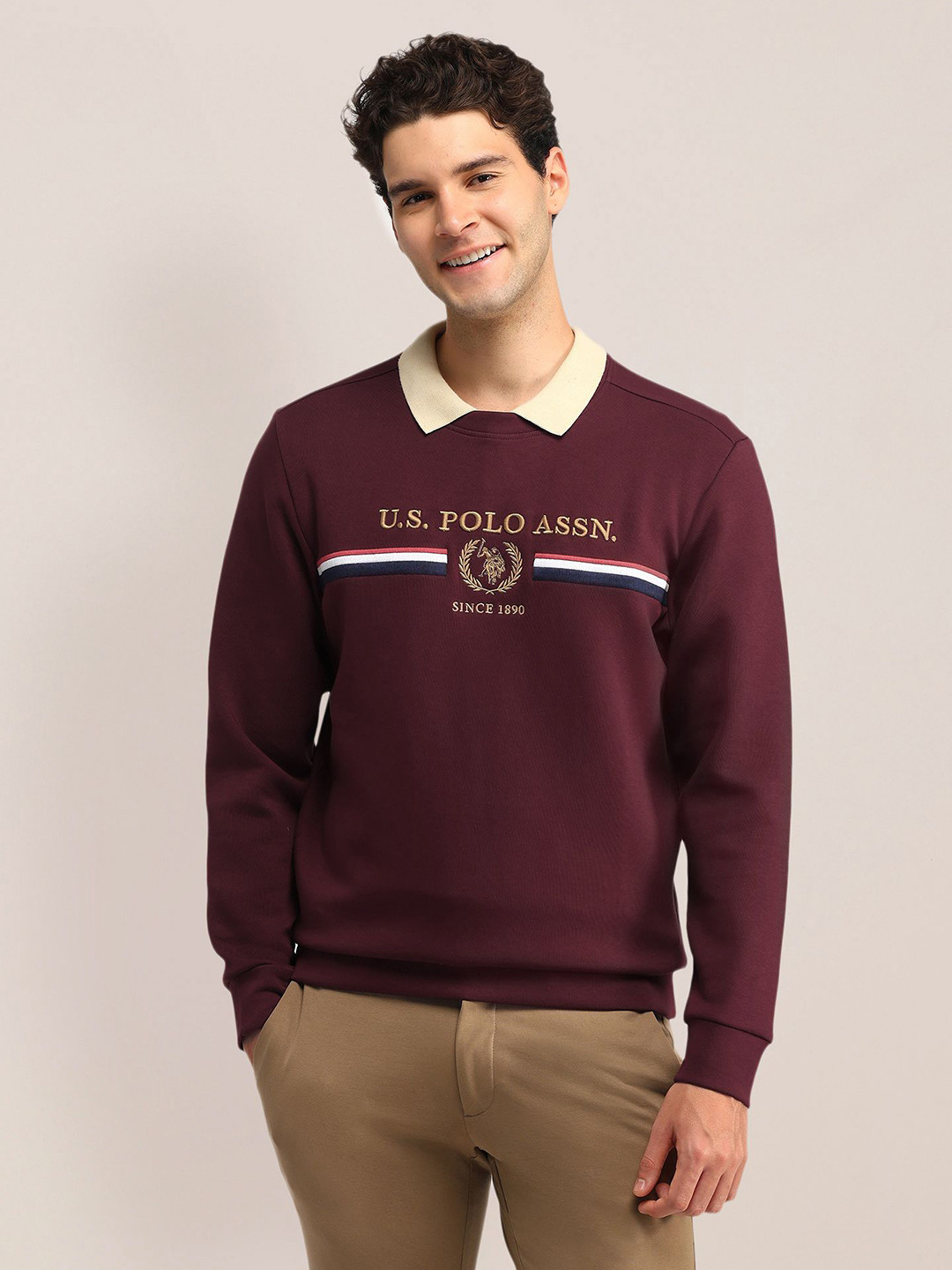 

U.S. Polo Assn. Men Printed Sweatshirt, Purple