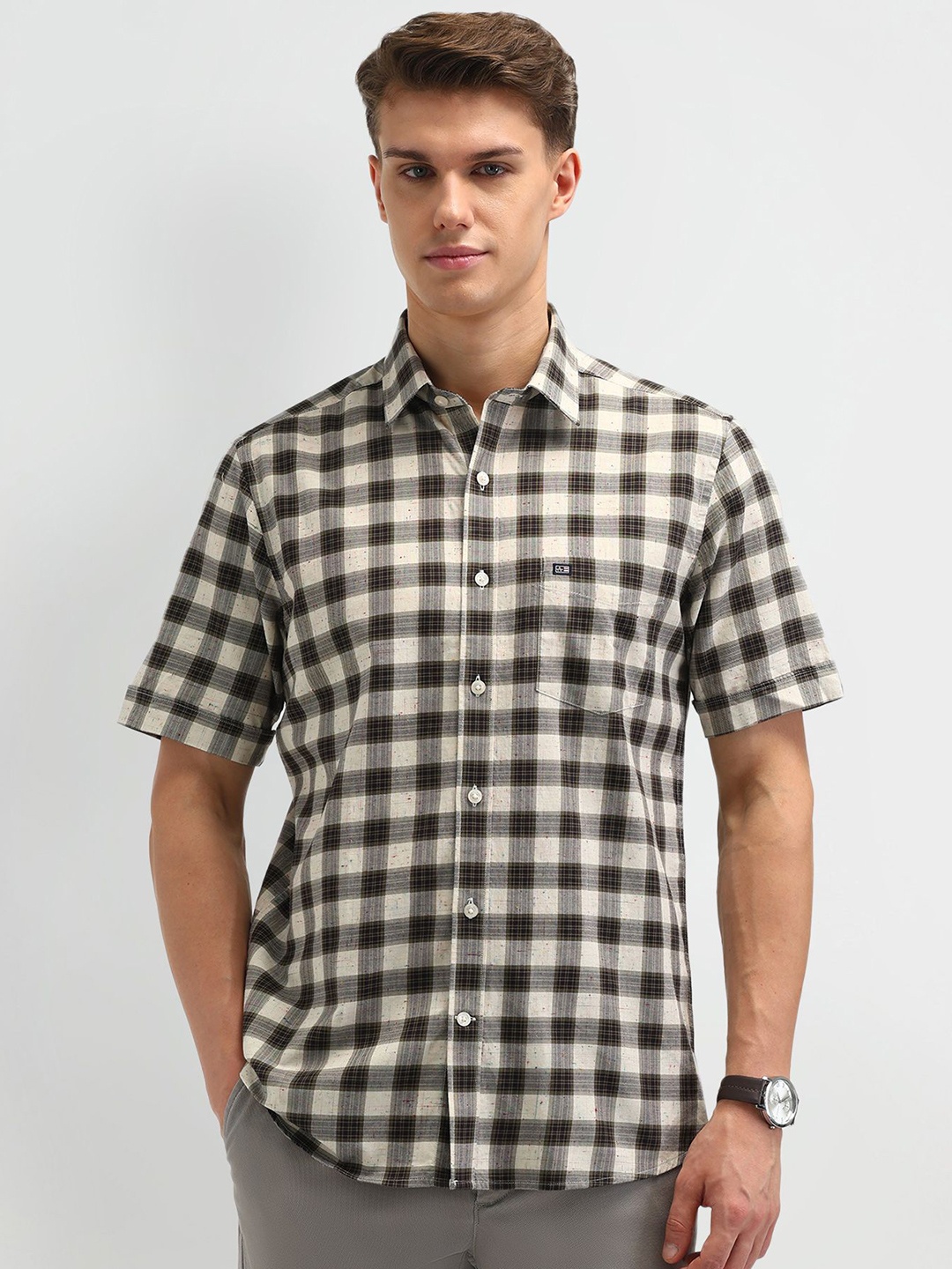 

Arrow Sport Men Opaque Checked Casual Shirt, Green