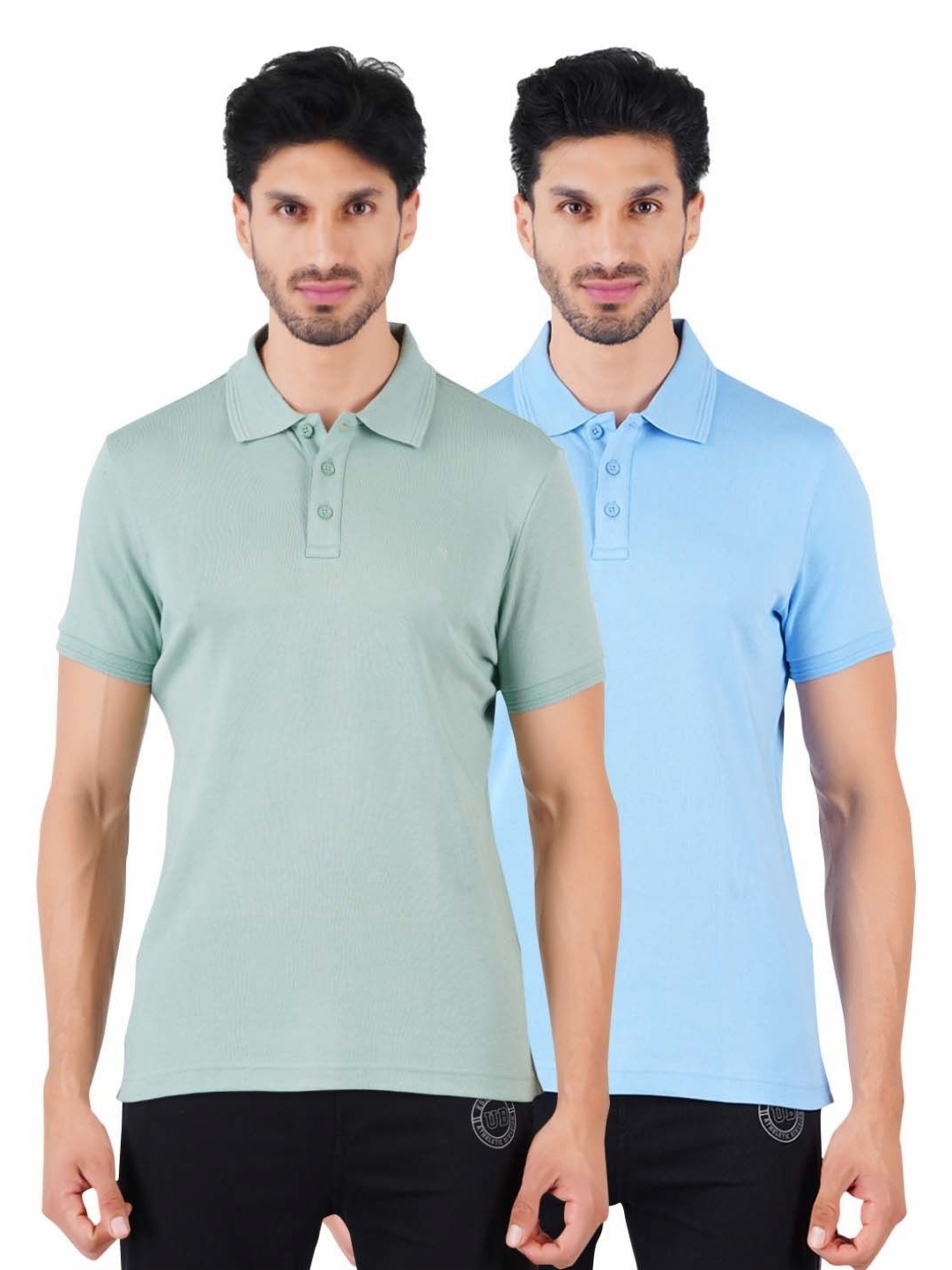 

Ramraj Men 2 Polo Collar Applique T-shirt, Green