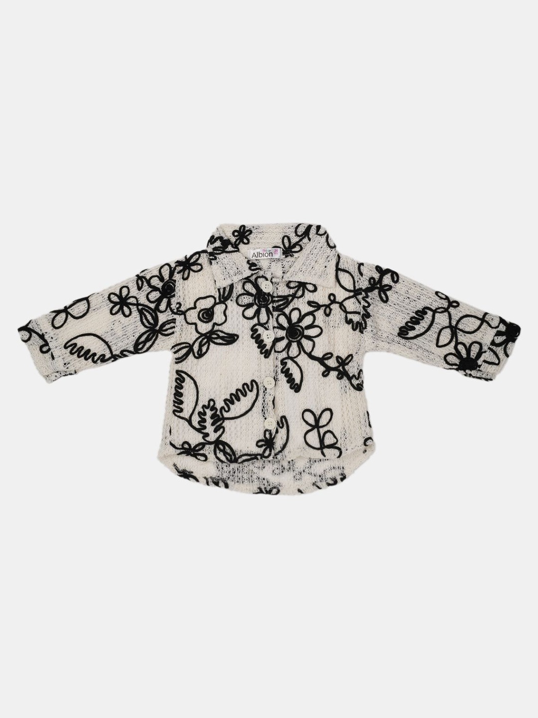 

Albion By CnM Girls Embroidered Shirt Collar Top, White