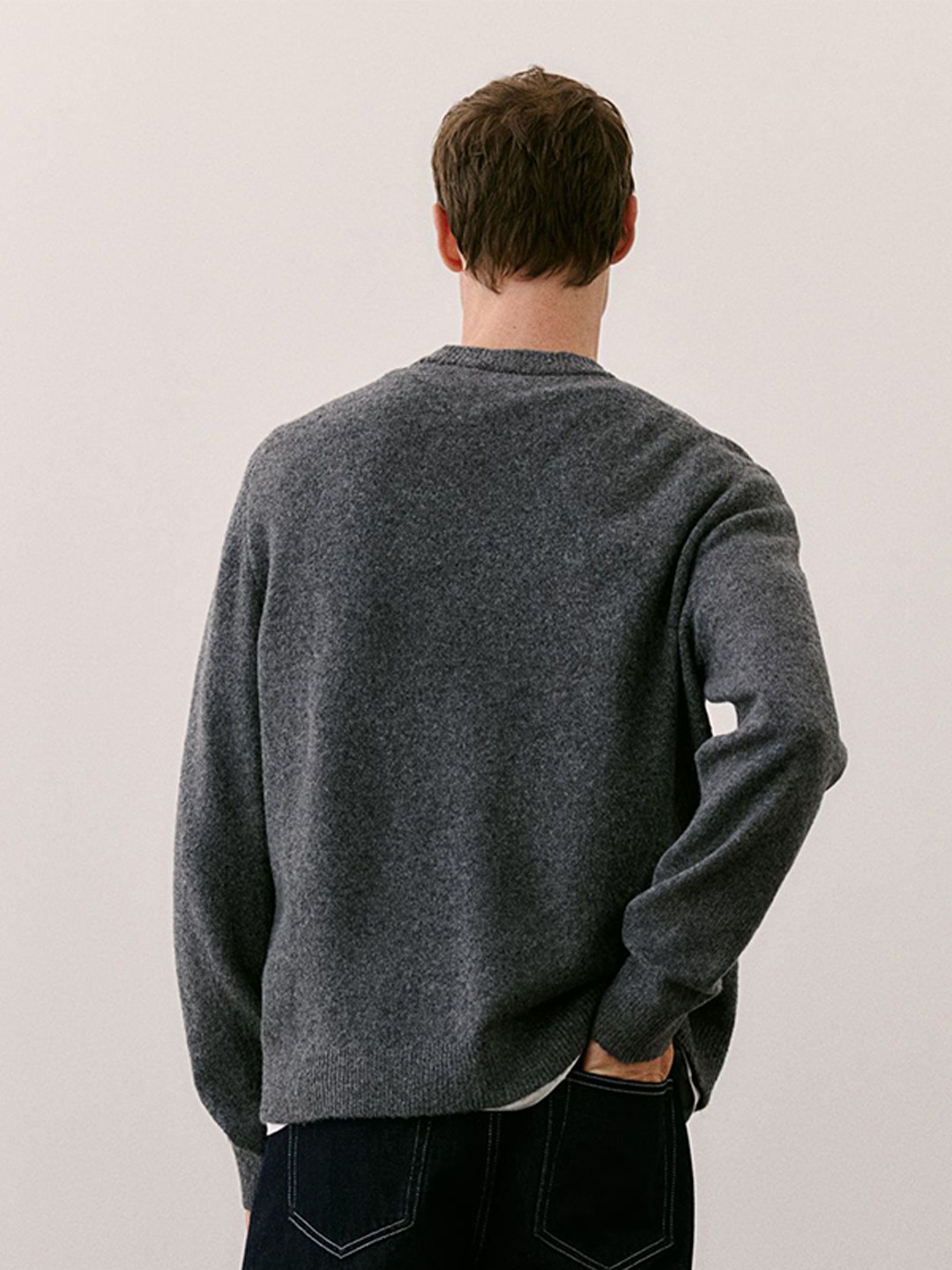 

H&M Fine-Knit Jumper, Grey