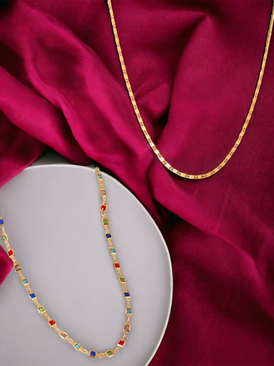 

VOJ Set of 2 Gold-Plated Stainless Steel Contemporary Chain