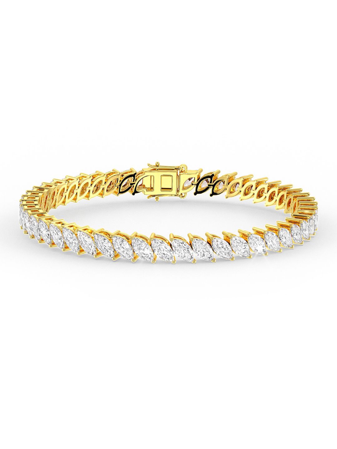 

MISS JO 925 Sterling Silver Gold-Plated Cubic Zirconia Cuff Bracelet