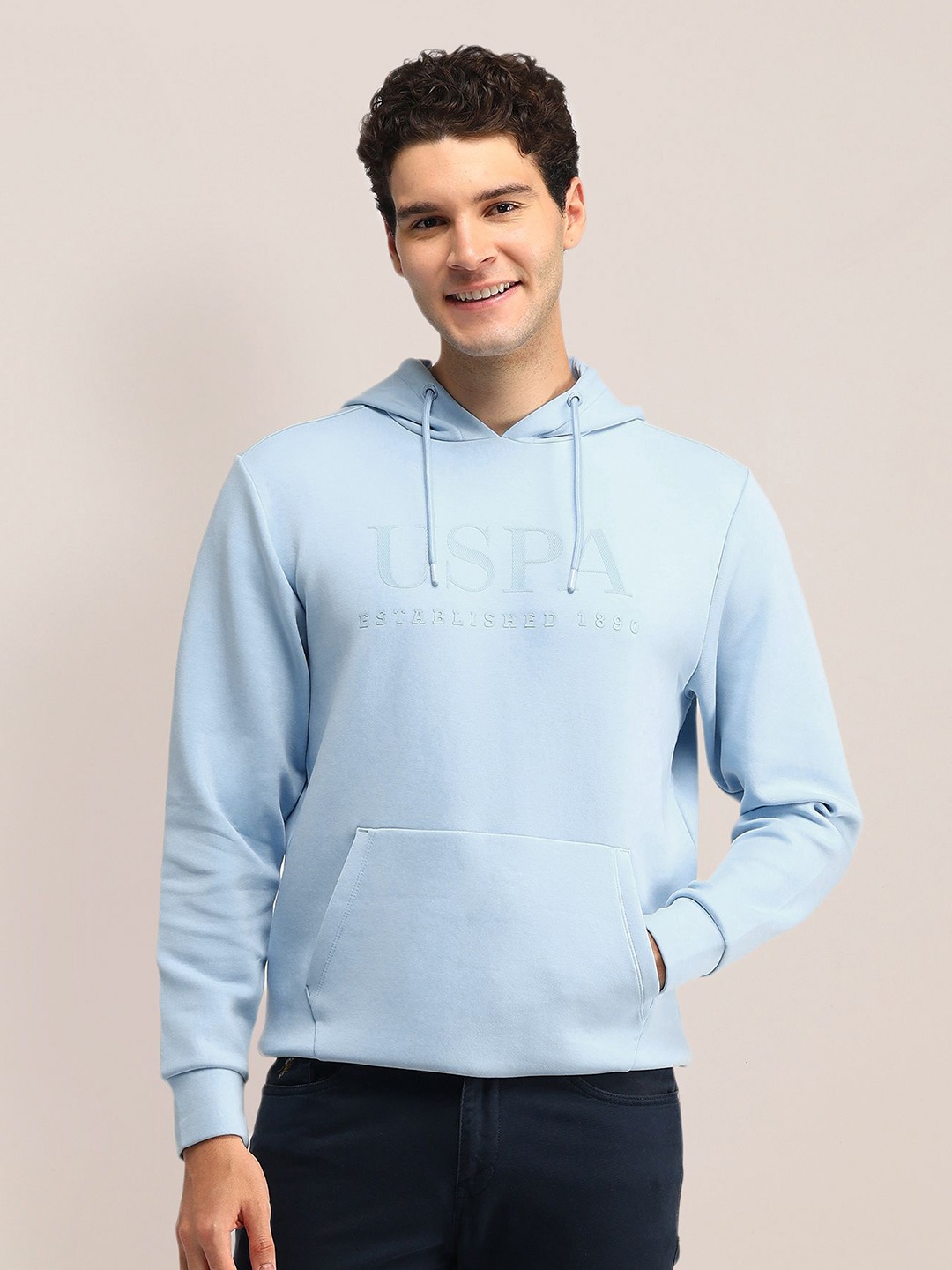 

U.S. Polo Assn. Men Printed Hooded Pullover Sweatshirt, Blue