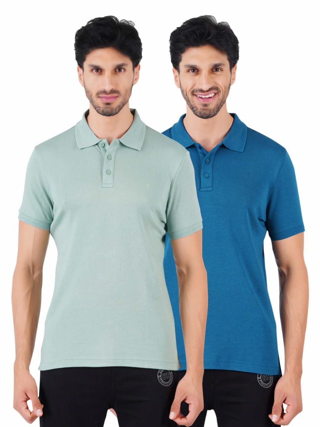 

Ramraj Men 2 Polo Collar Applique T-shirt, Green