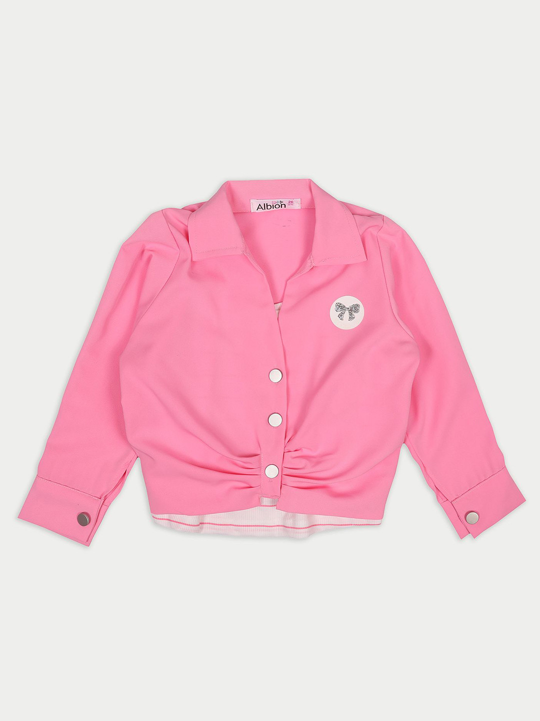 

Albion By CnM Girls Shirt Style Cotton Top, Pink