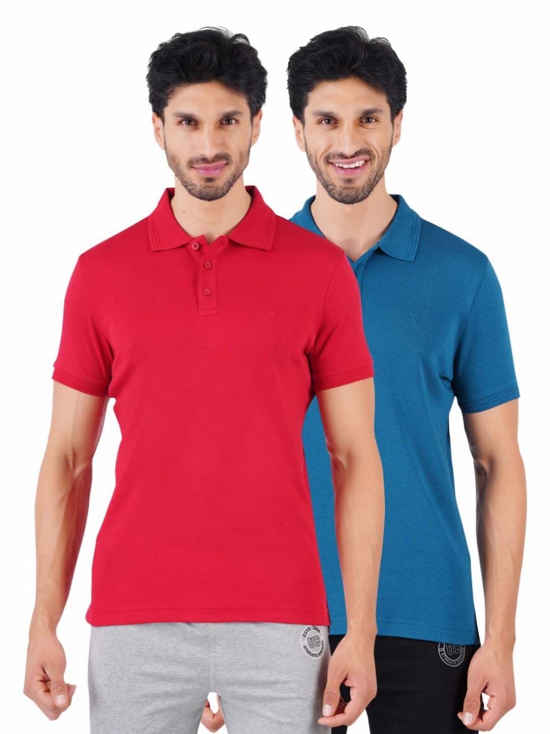 

Ramraj Men 2 Polo Collar Applique T-shirt, Red