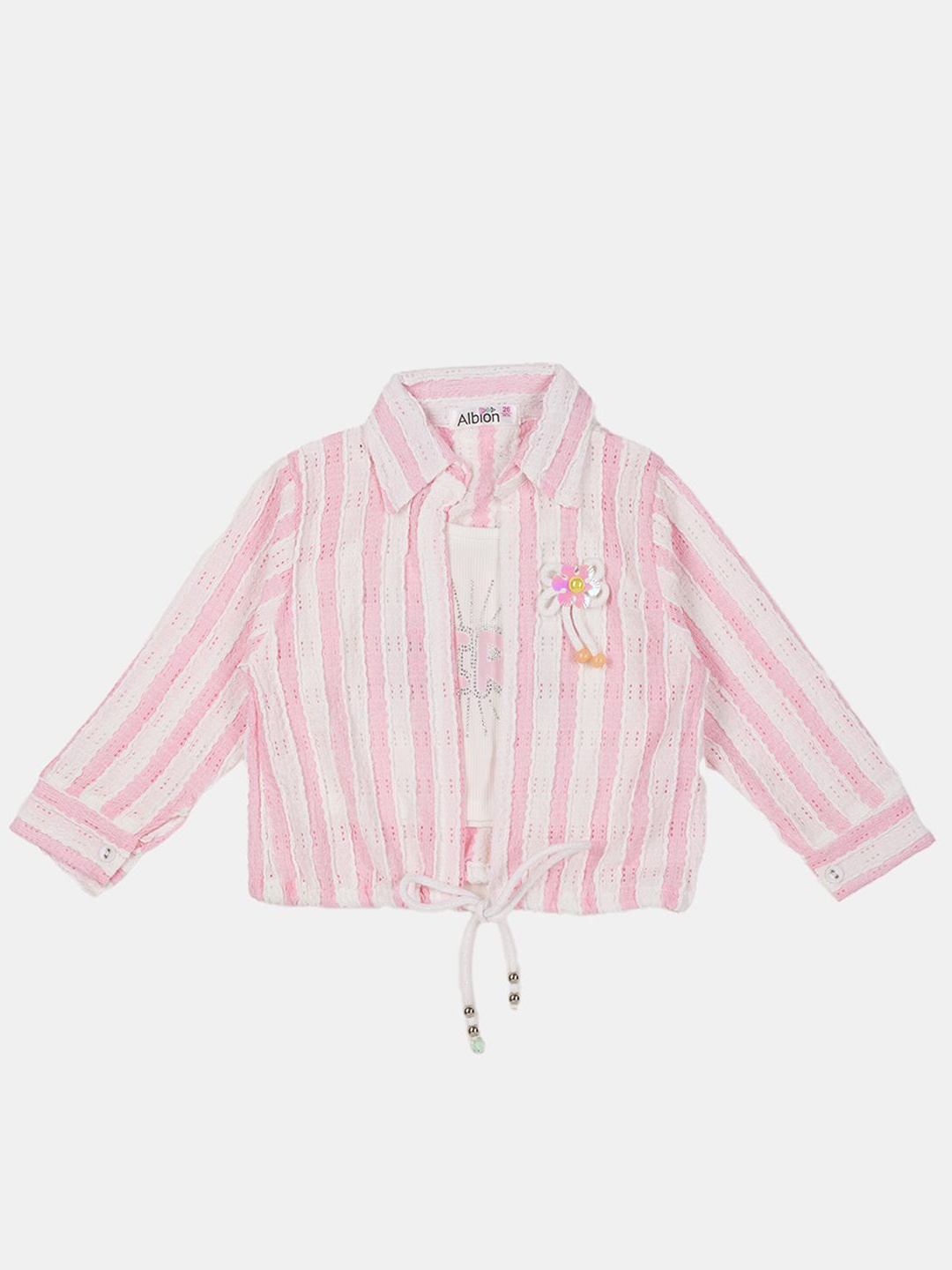 

Albion By CnM Girls Striped Cotton Top, Pink