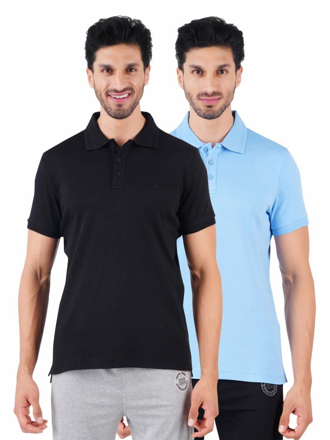 

Ramraj Men 2 Polo Collar Applique T-shirt, Black