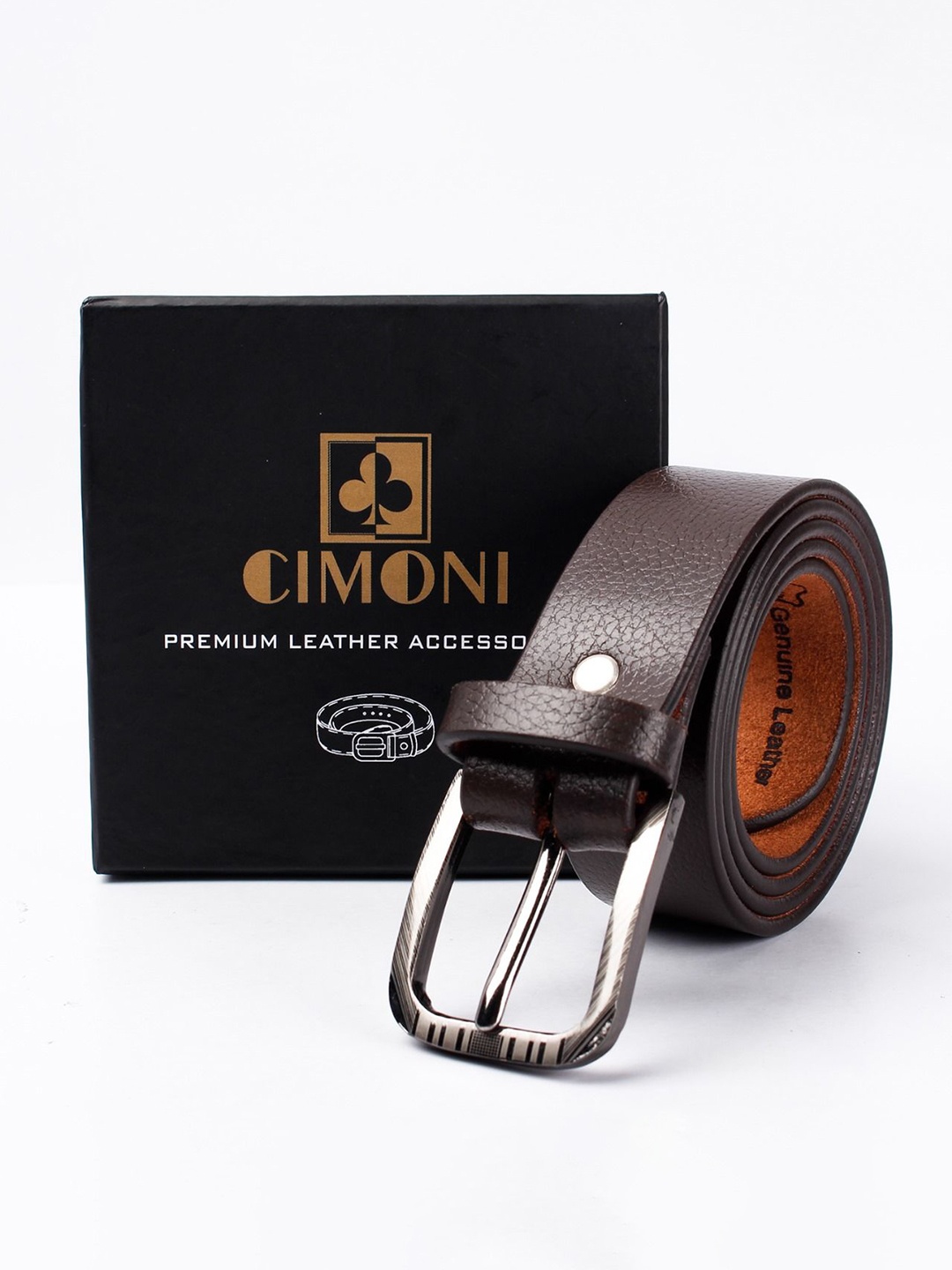 

CIMONI Men Leather Tang Formal Belt, Brown