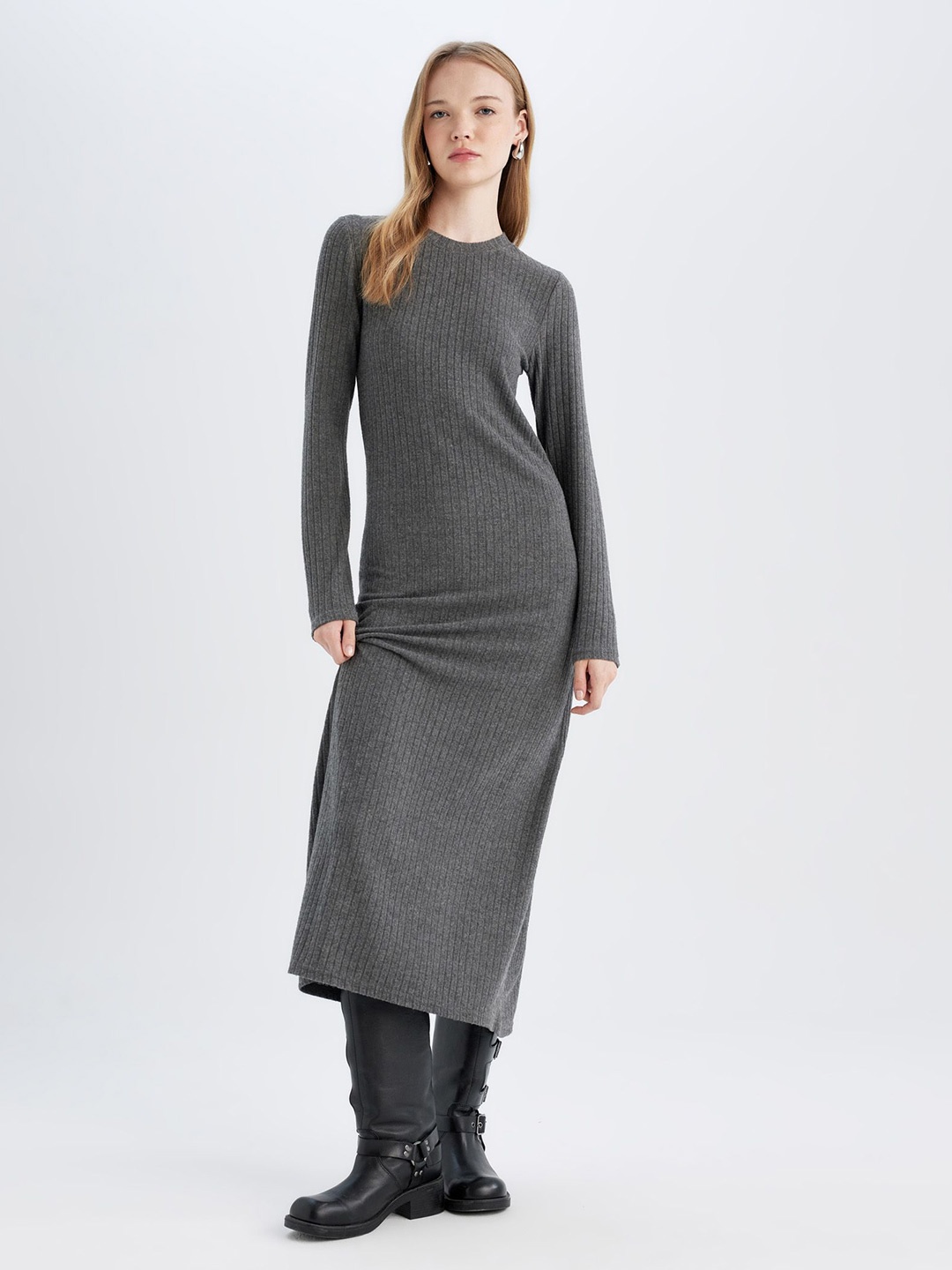 

DeFacto Women Sheath Midi Dress, Grey