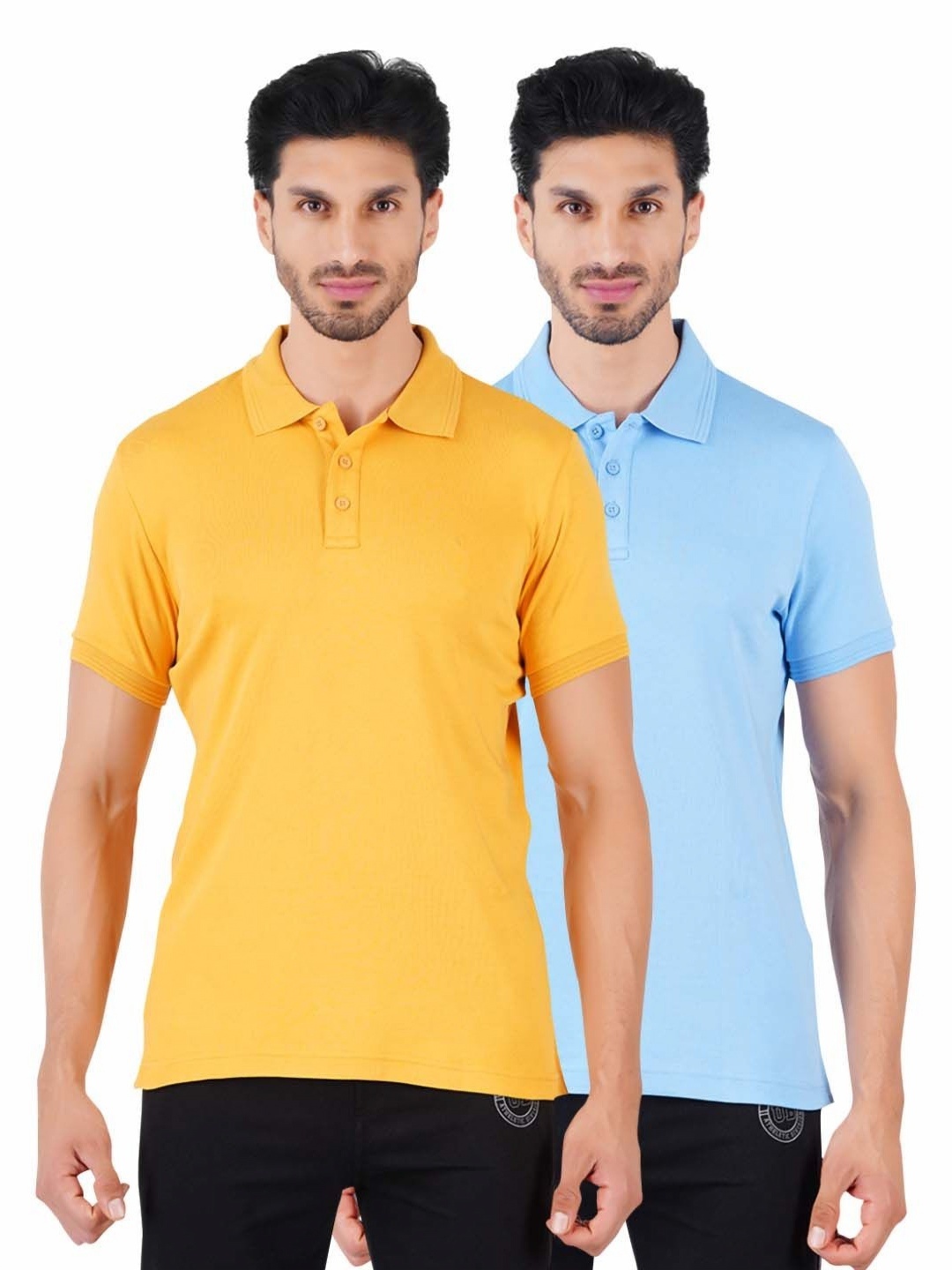 

Ramraj Men 2 Polo Collar Applique T-shirt, Yellow
