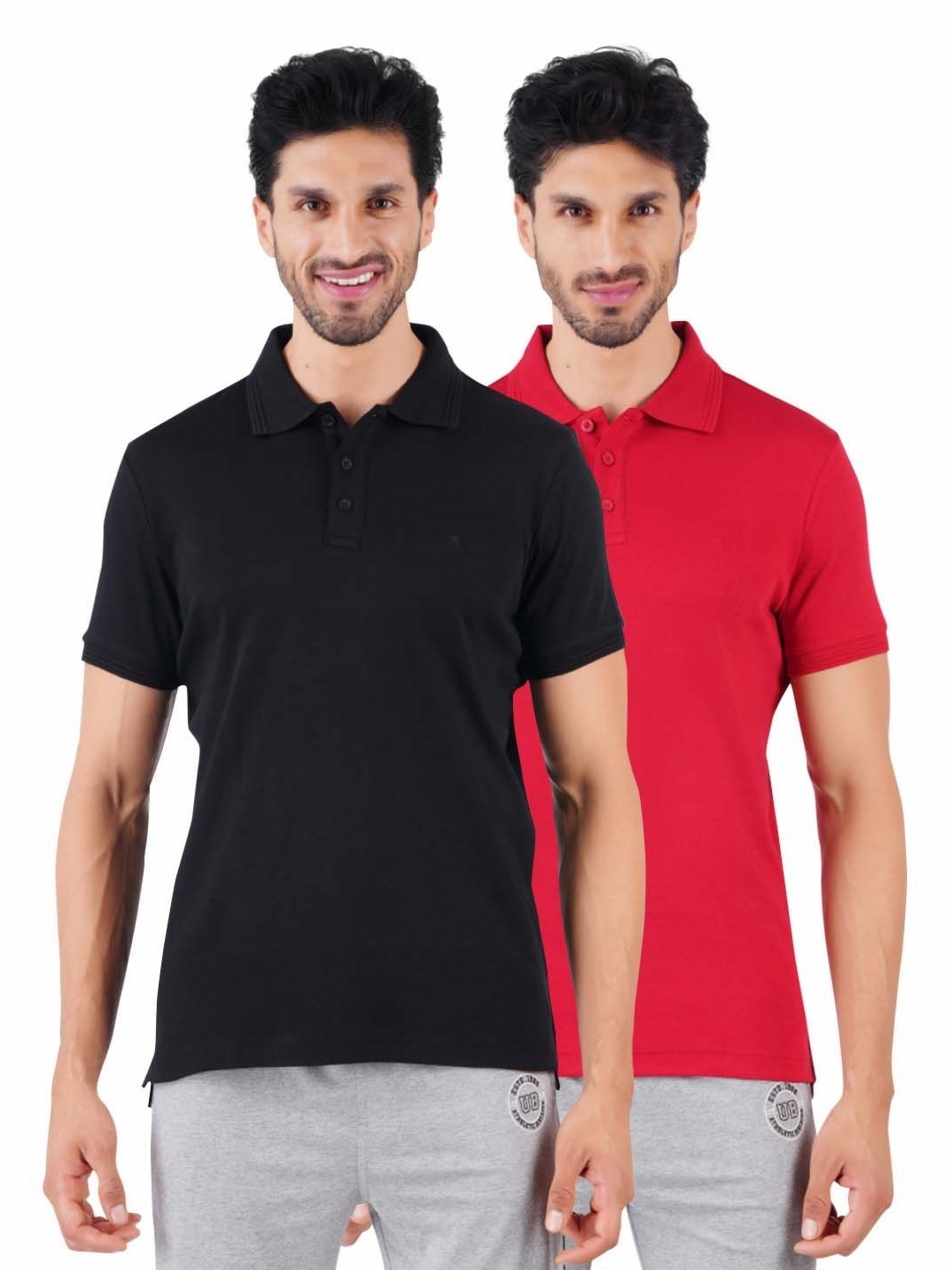 

Ramraj Men 2 Polo Collar Applique T-shirt, Black