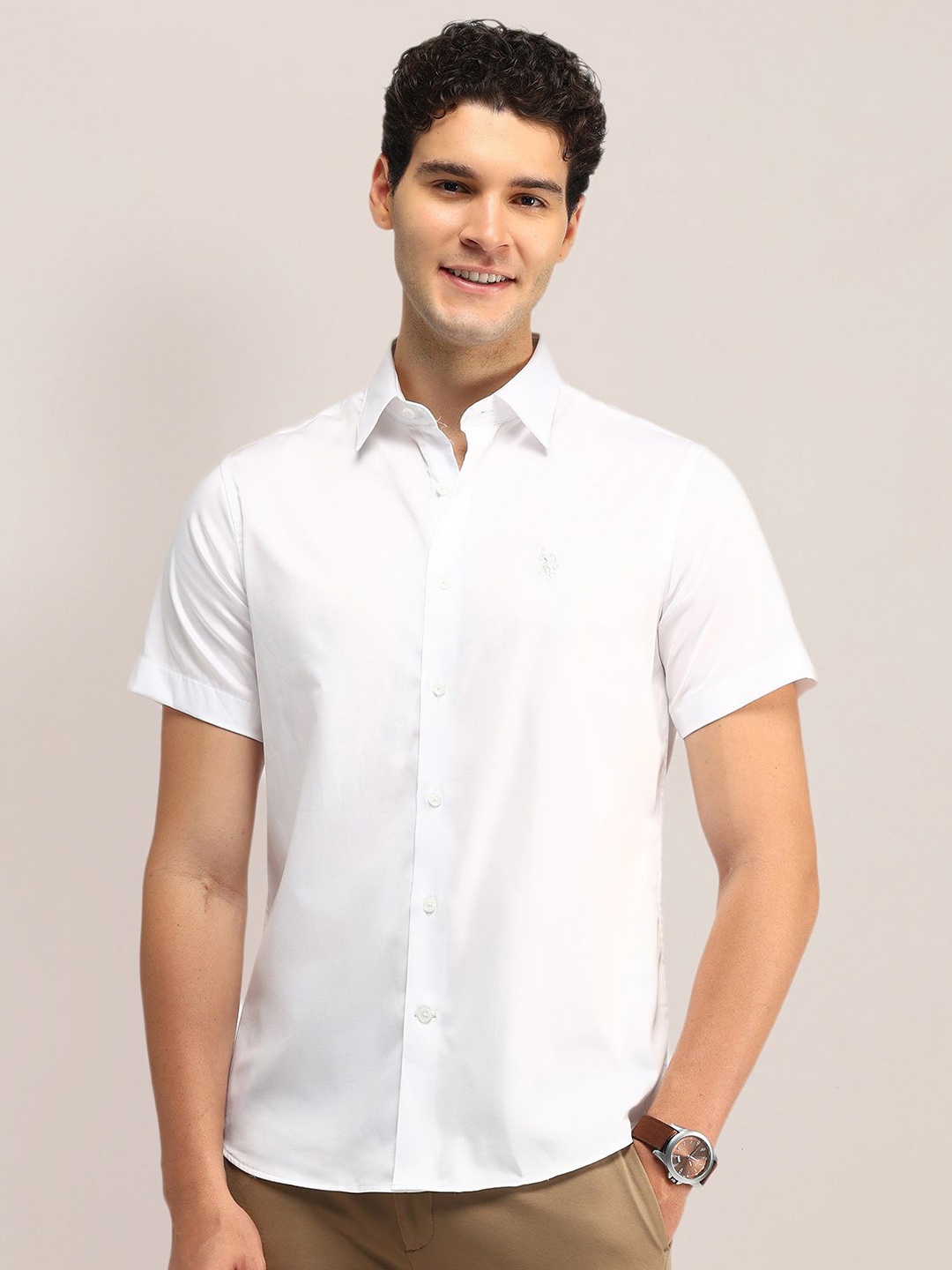 

U.S. Polo Assn. Men Slim Fit Opaque Casual Shirt, White