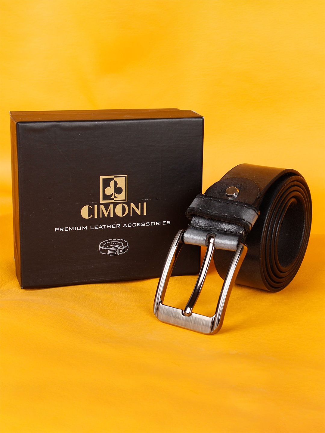 

CIMONI Men Leather Formal Belt, Black