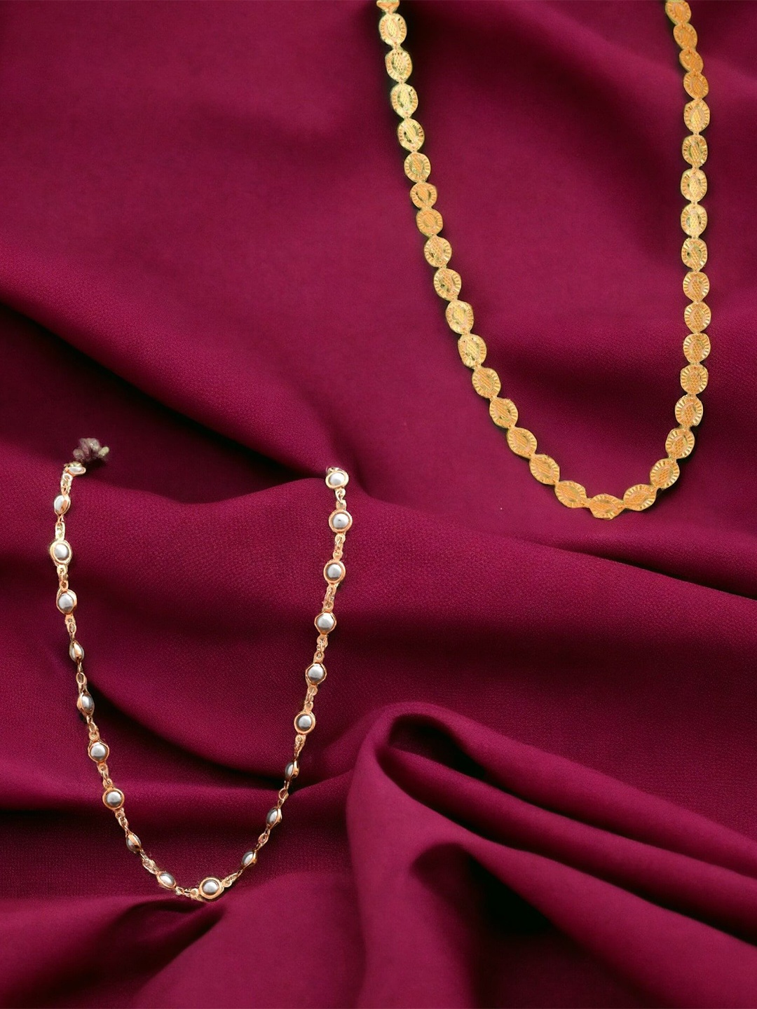 

VOJ Set of 2 Gold-Plated Stainless Steel Contemporary Chain