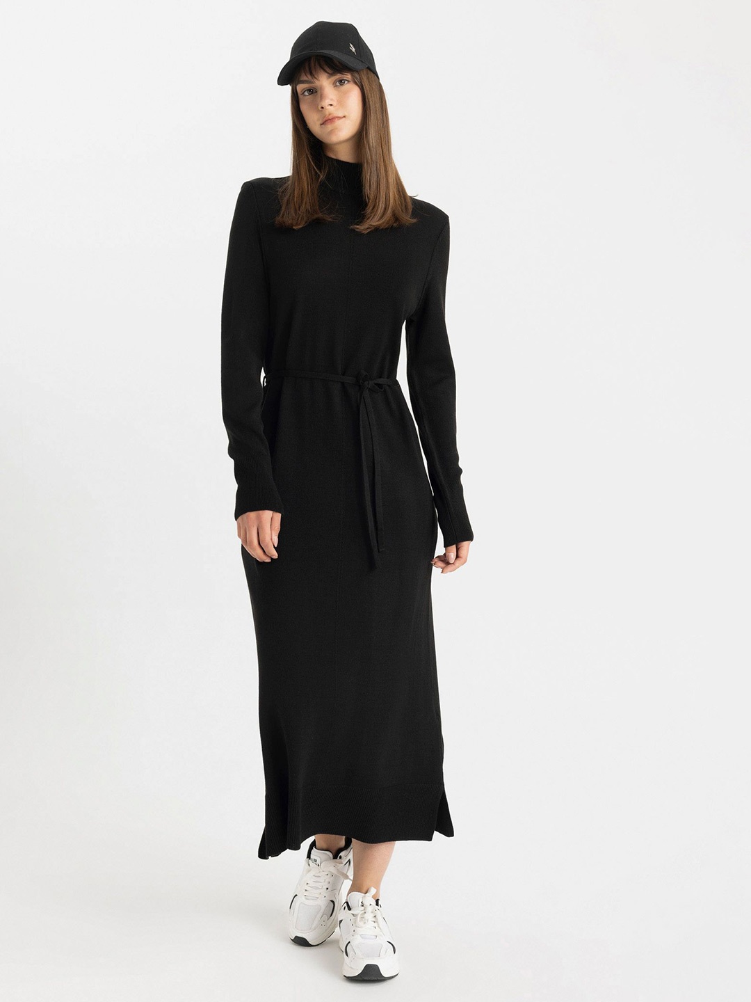 

DeFacto Women Waisted A-Line Dress, Black