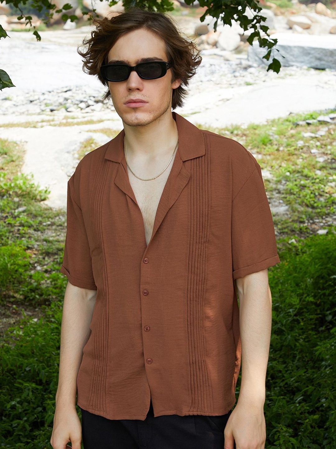 

Campus Sutra Men Comfort Opaque Casual Shirt, Brown