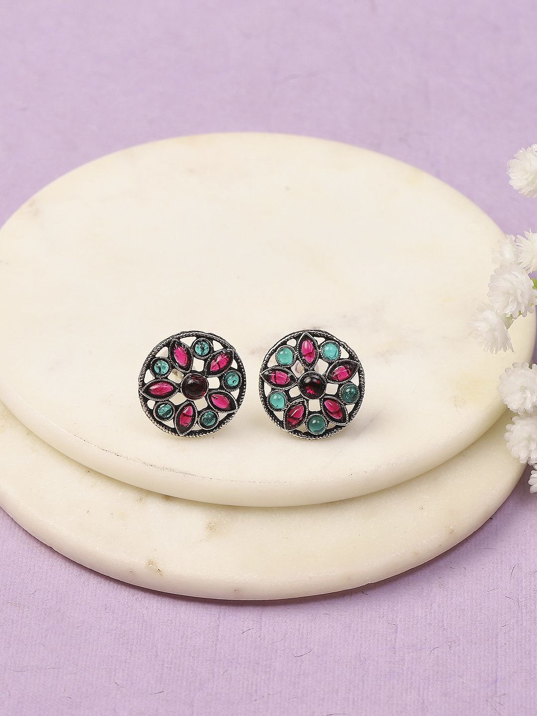 

Rangriti Contemporary Studs Earrings, Pink