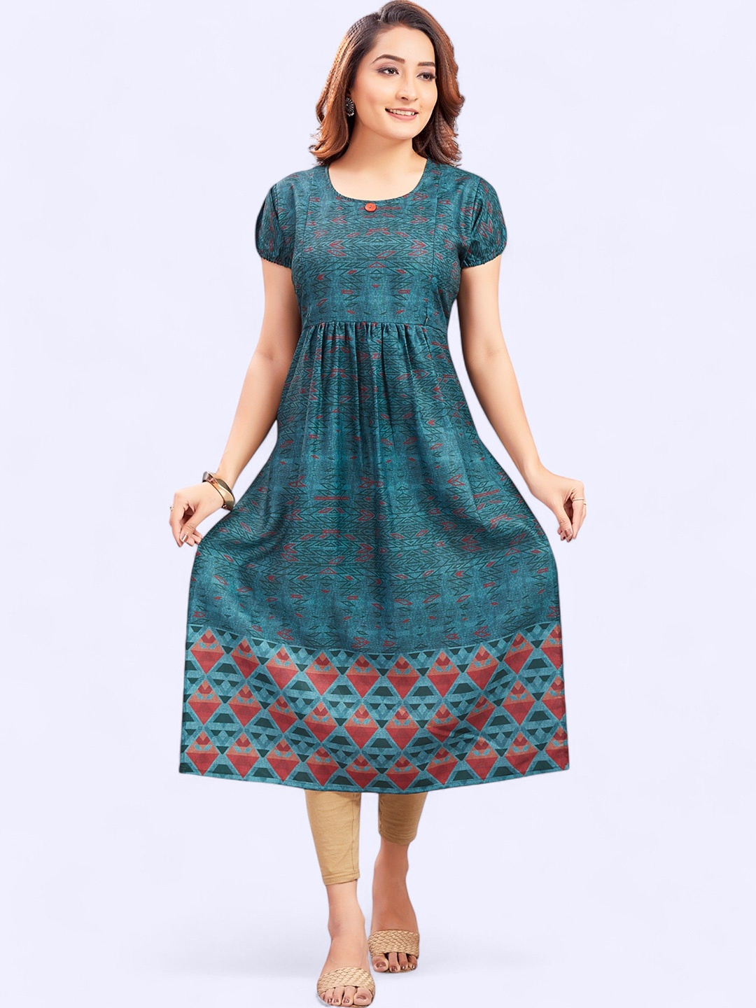 

RITIJYA Women Floral Printed Floral Maternity Kurta, Green