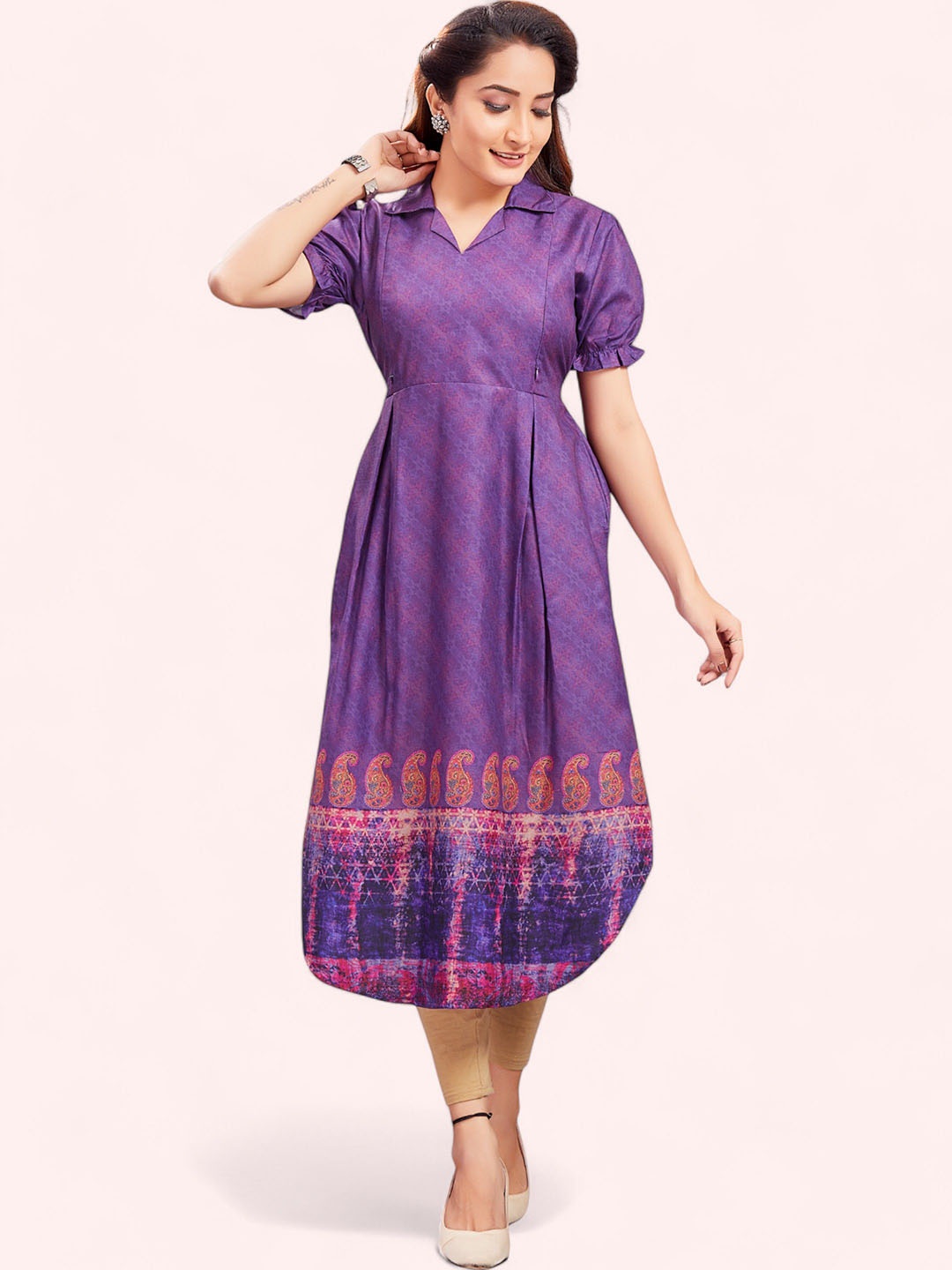 

RITIJYA Women Floral Printed Floral Maternity Kurta, Purple