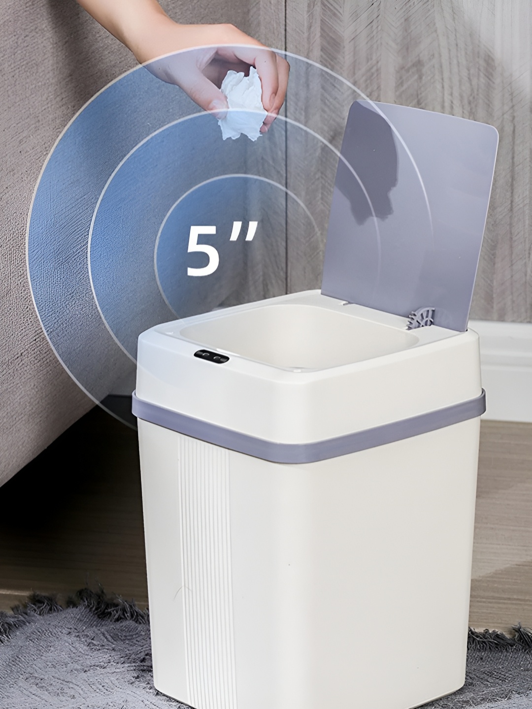 

HOUSE OF QUIRK White & Violet Smart Automatic Motion Sensor Bin - 12 L