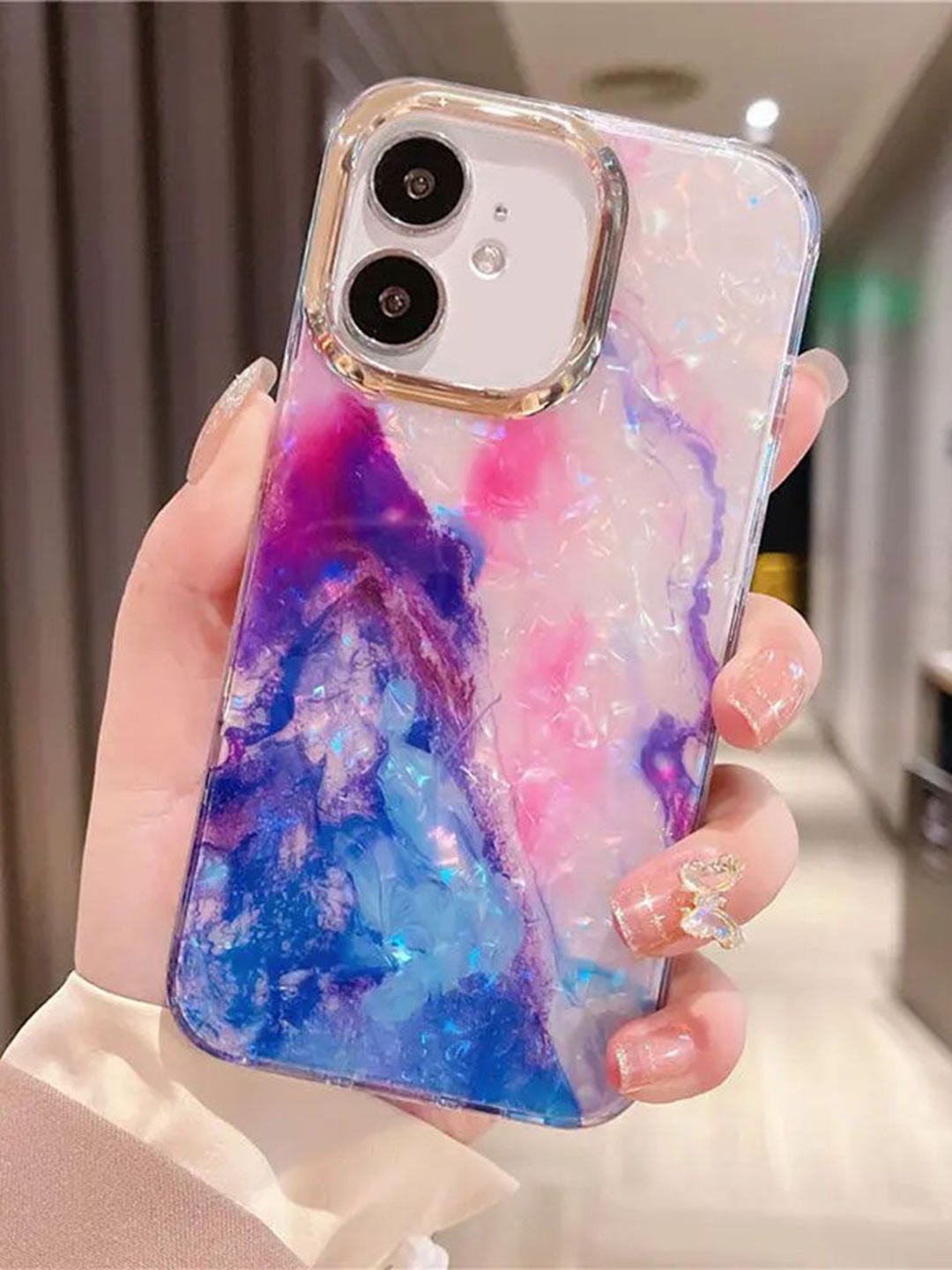 

Luxury Kase Quirky Printed iPhone 12 Back Case Mobile Accessories, Purple