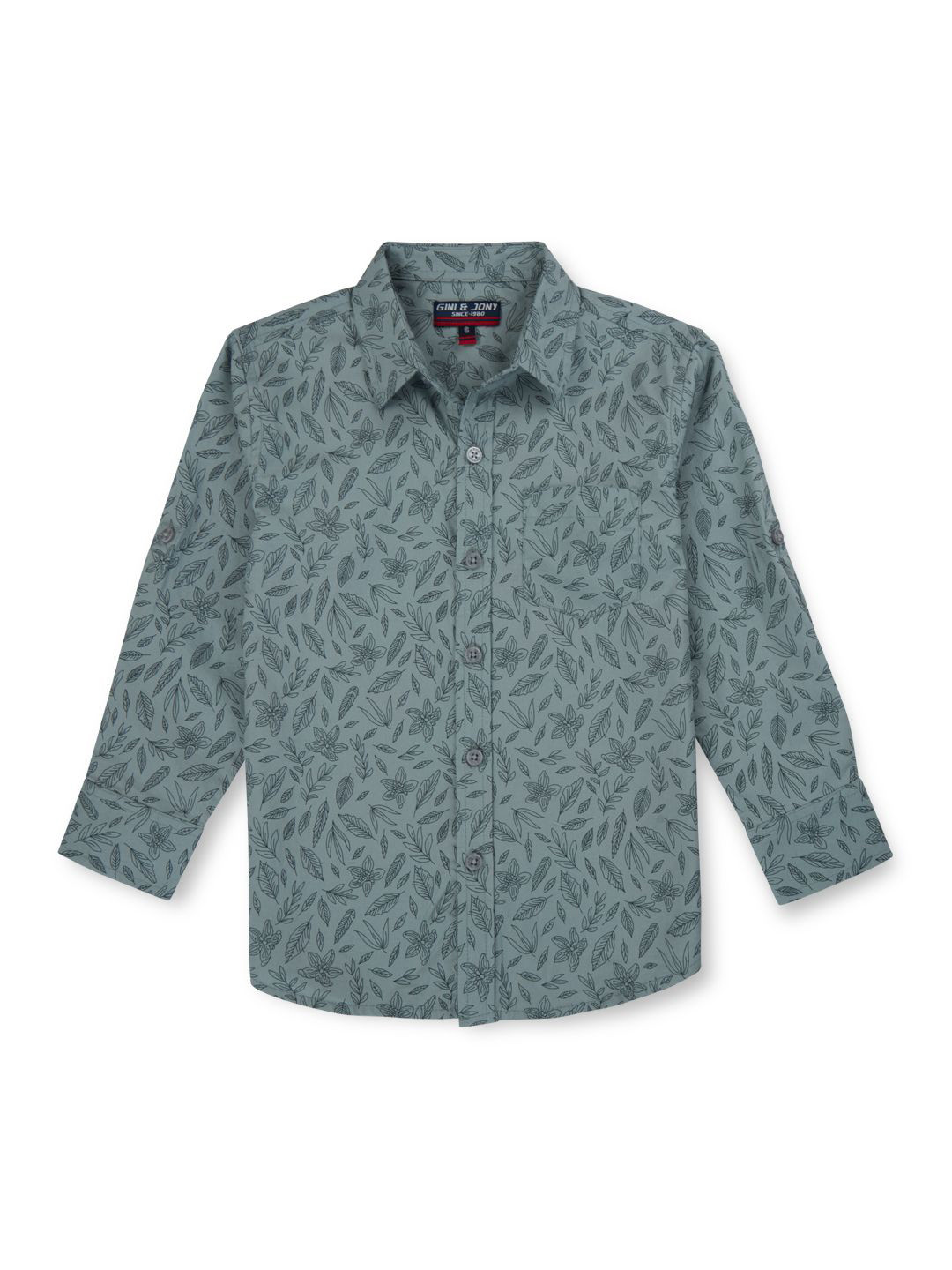 

Gini and Jony Boys Standard Floral Opaque Printed Casual Shirt, Green