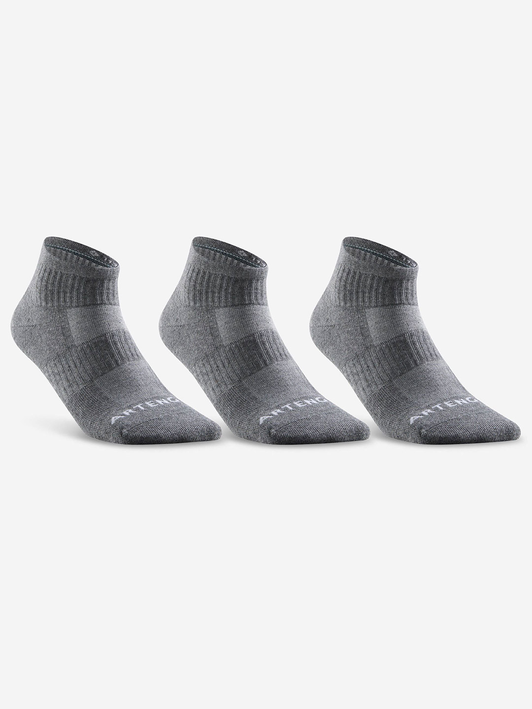 

Artengo By Decathlon Men Pack Of 3 Patterned Ankle Length Socks, Grey