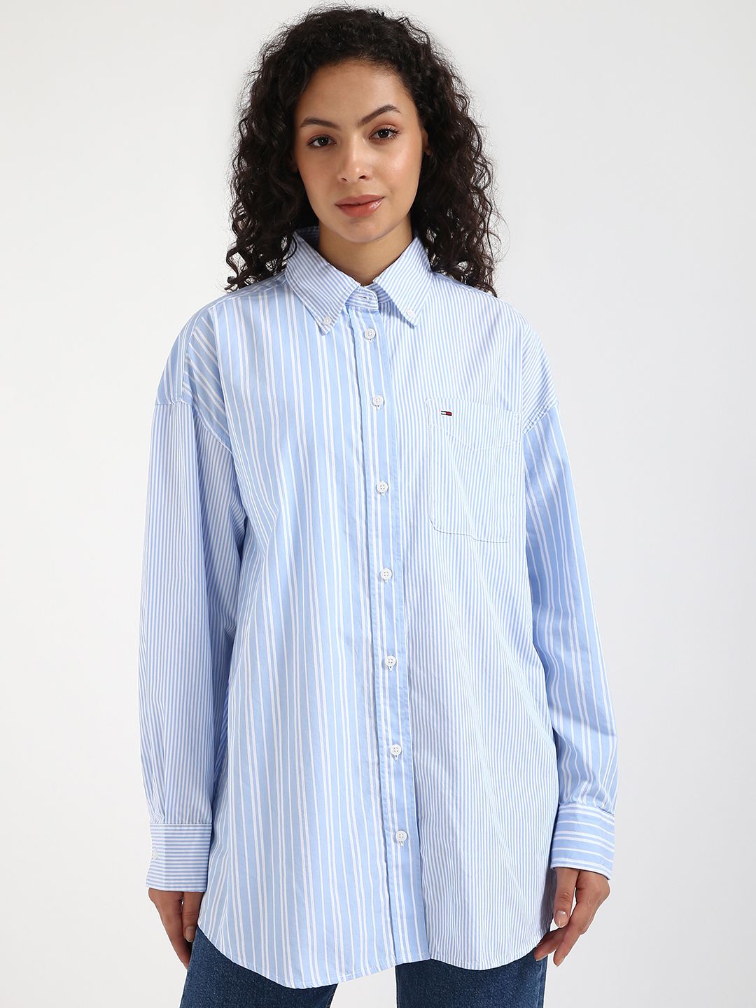 

Tommy Hilfiger Women Opaque Striped Casual Shirt, Blue