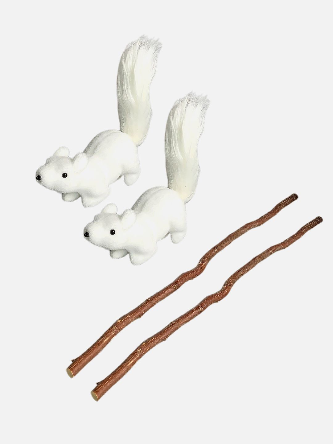 

Little Surprise Box LLP White 2 Pcs Squirrel & Stem Combo Set