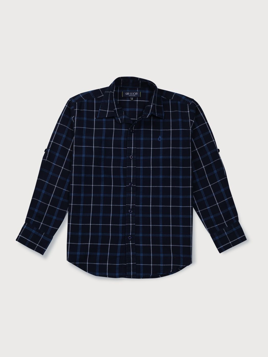 

Gini and Jony Boys Standard Tartan Checks Opaque Checked Casual Shirt, Blue