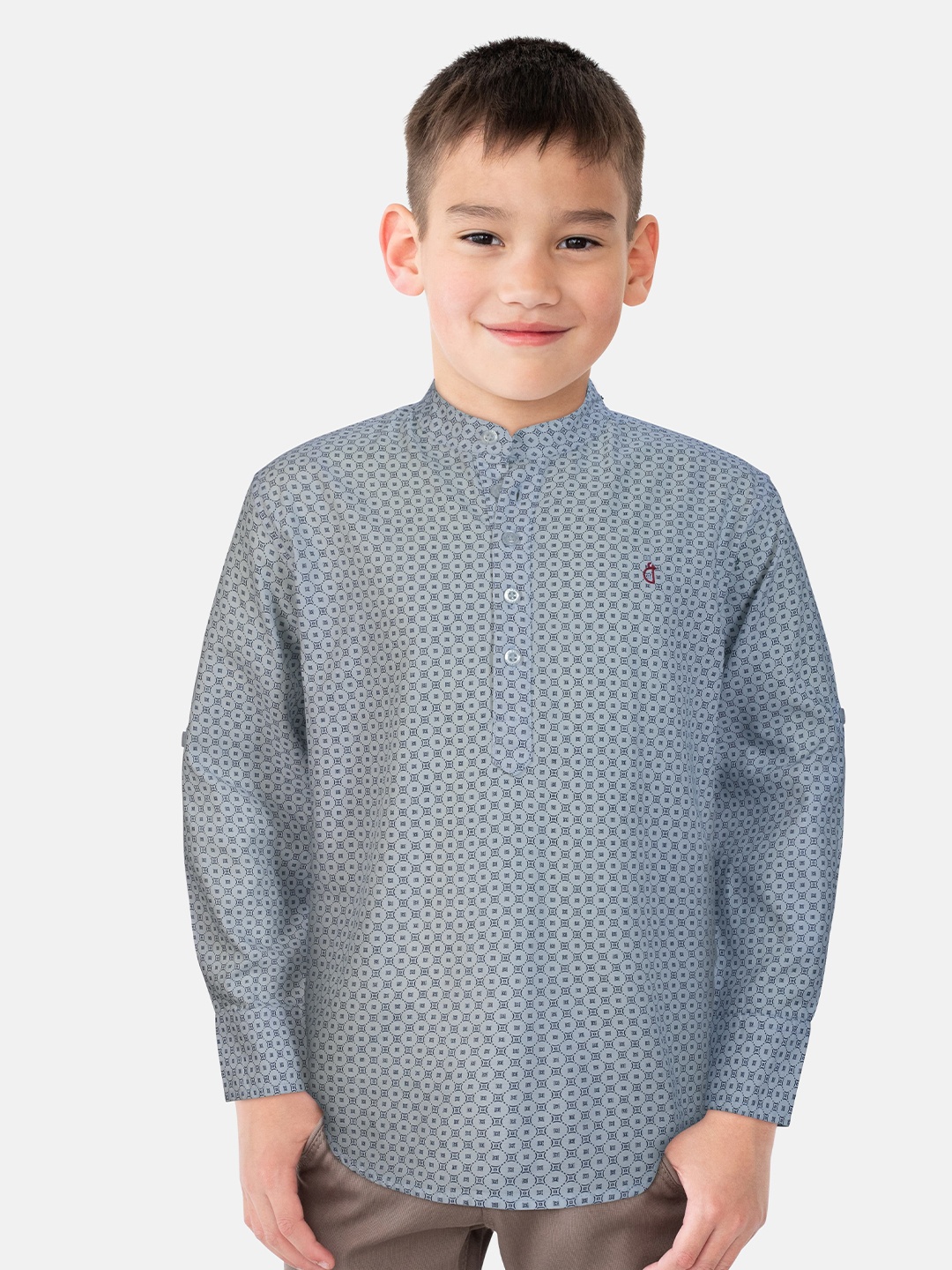 

Gini and Jony Boys Standard Opaque Printed Casual Shirt, White