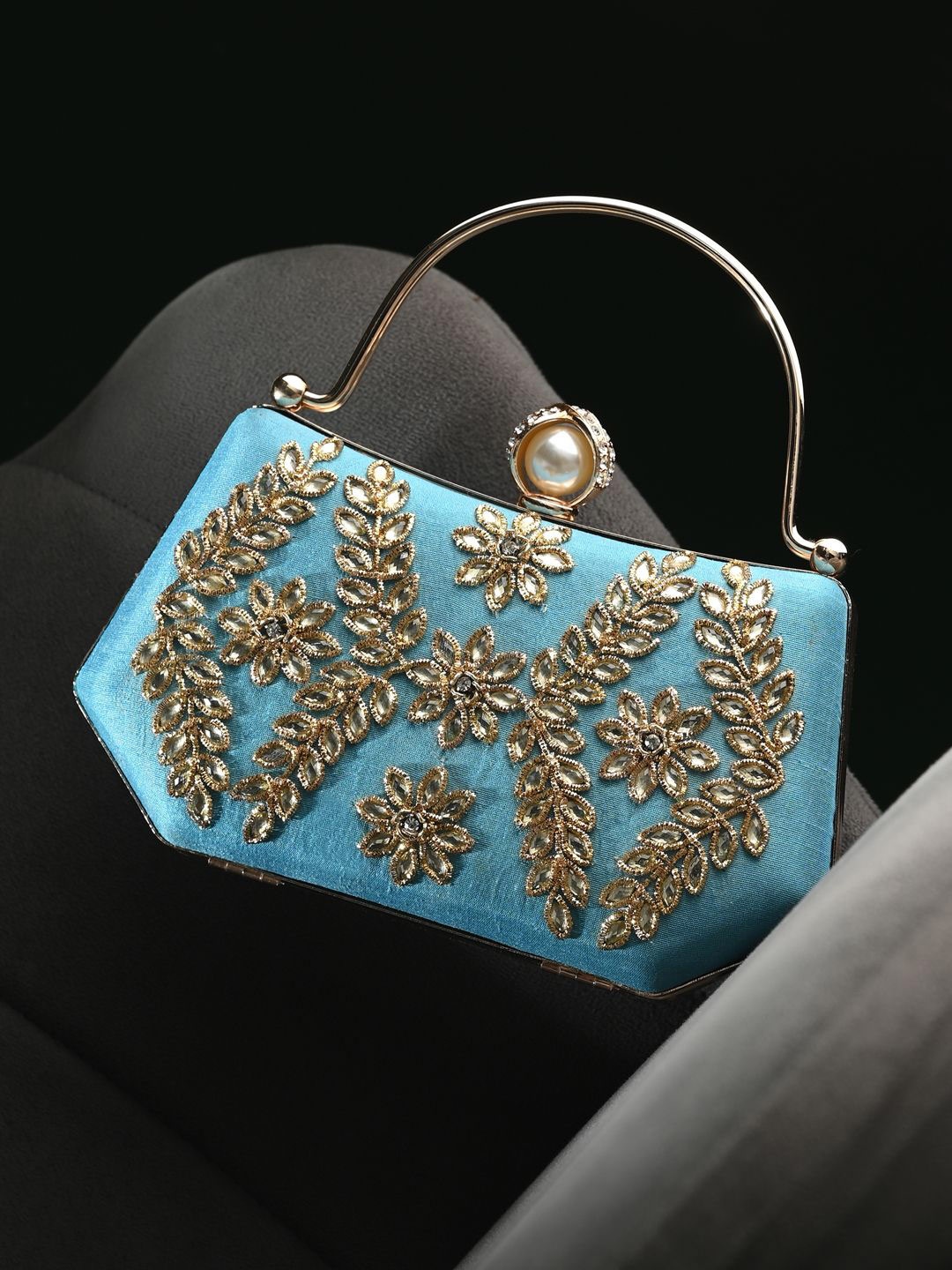 

Anouk Embellished Box Clutch, Blue