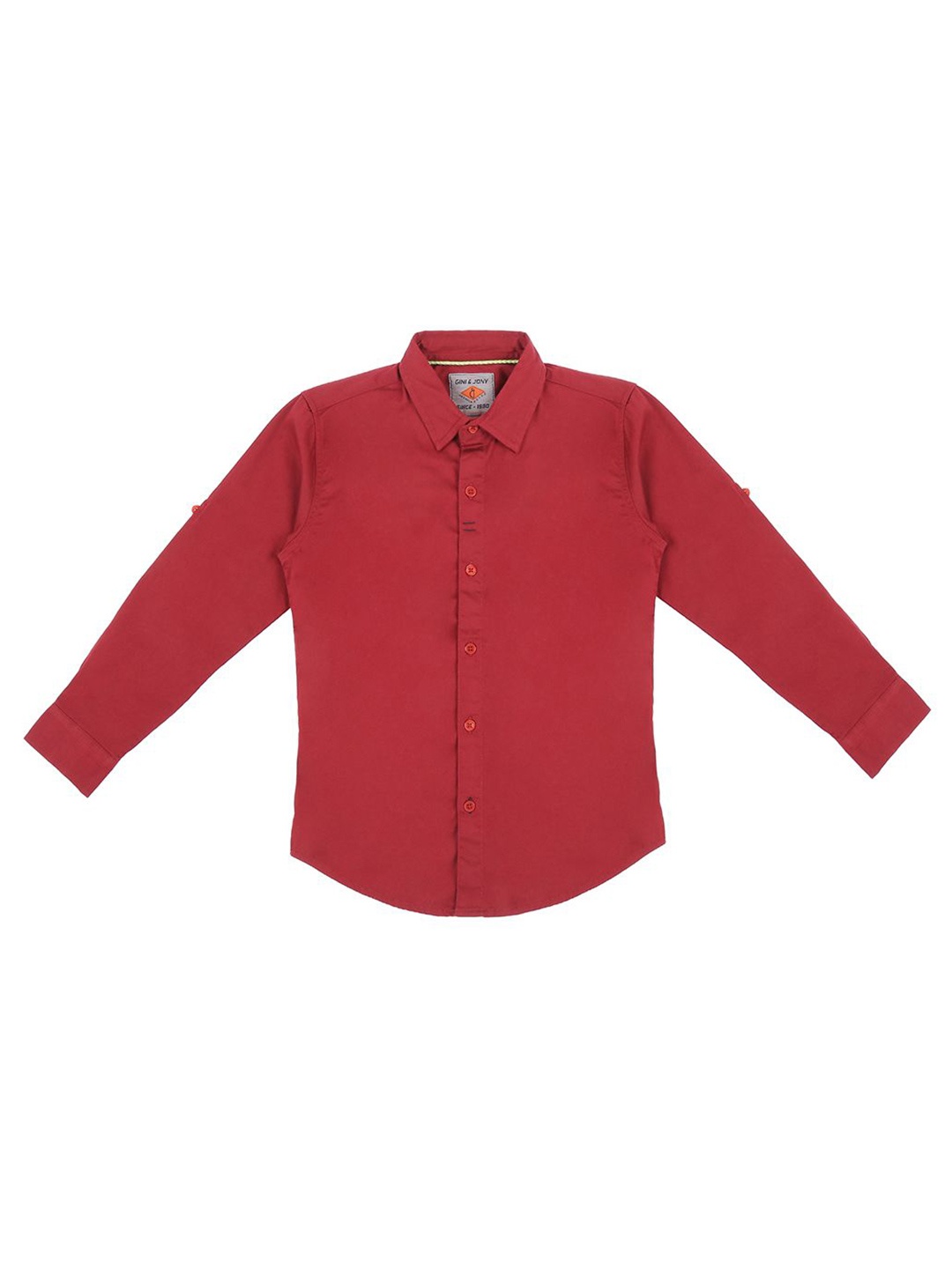 

Gini and Jony Boys Standard Opaque Casual Shirt, Red