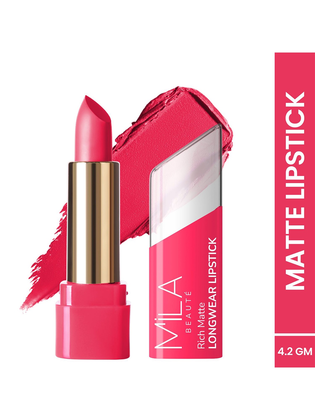 

MILA BEAUTE Rich Matte Long Wear Lipstick - 4.2 g Each - Tropical Breeze - 611, Pink