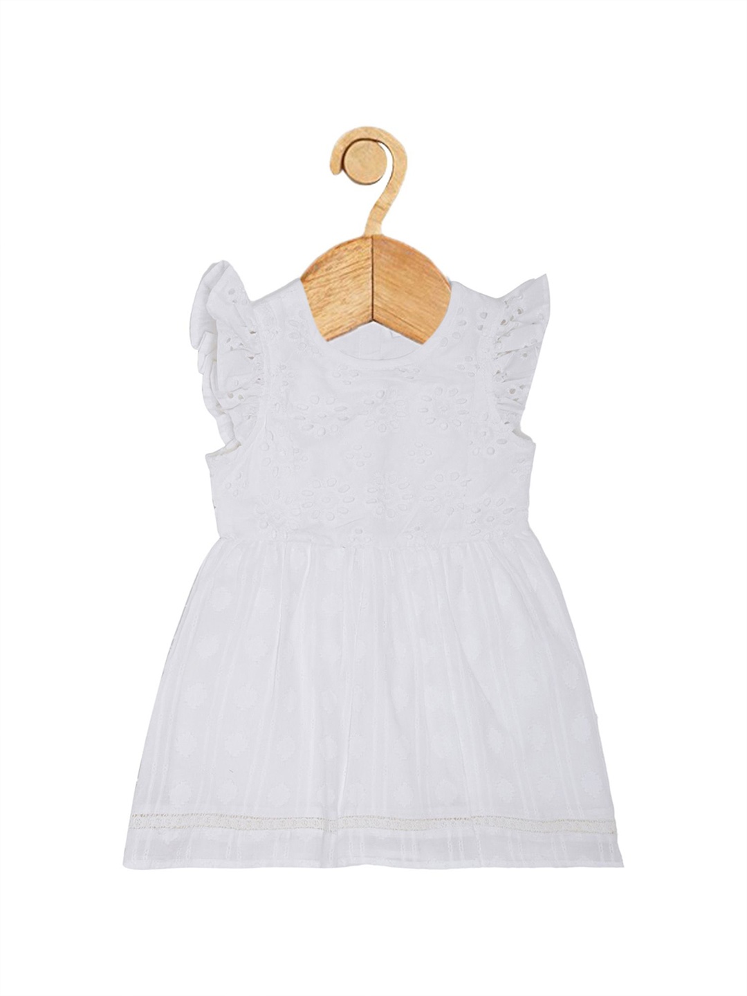 

Creative Kids Girls Cotton Embroidered Fit & Flare Dress, White